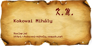 Kokovai Mihály névjegykártya